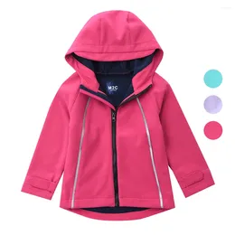 Jackets 2-8T Kids Girls Soft Fabric Thick Outdoor Spring Autumn Outerwear Children Hooded Coats Sportswear Windproof