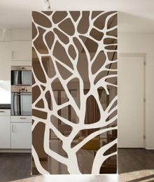 Removable 3d diy mirror wall stickers tree bedroom living room decoration TV background wall decor acrylic stickers mirror paste 27318278