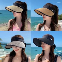 Wide Brim Hats Foldable Visor Hat Brims Adjust Size Sun Summer Spring Empty Top