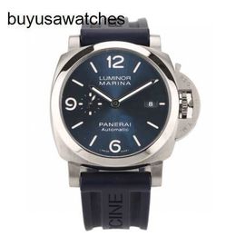 Mechanical Wrist Watch Panerai Luminor Series Automatic Mechanical Men's Luxury Watch Waterproof Glow-in-the Dark Tough Man Leisure Sports 44mm Blue Plate PAM01313