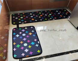 Designer Two Pieces Set Bathroom Capet Color Letter Floral Kitchen Cushion Soft Water Absorption Durable Home Mat1070099