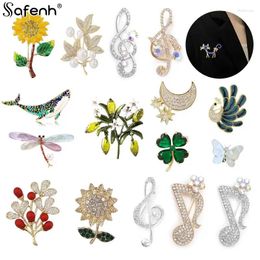 Brooches 1PCS Crystal Flower Brooch Lapel Pin Rhinestone Jewelry Female Wedding Pins Large For Women Corsage Clothing Accessorie