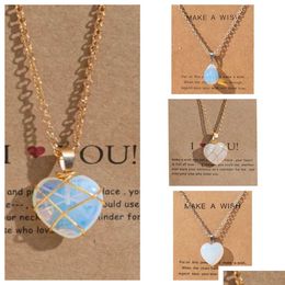 Collane a ciondolo Wish Collana Crystal Acqua Guochi Cuore Giordinia BK Delivery Gioielli Wholesale Pendenti DHHVC