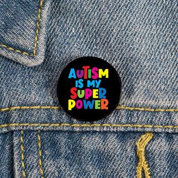 22colors Autistic Quotes Enamel Pins Care Autism Mom Kids Brooch Rainbow Puzzle Pieces Lapel Badge Jewelry for Psychological Institutions