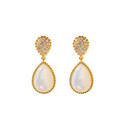 New autumn and winter set diamond drop agate fritillary brass earrings Jewellery womens designer earrings diamond earrings9050027