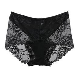 Women High Elasticity Panties Big Size Lace Sexy Underwear Transparent Floral Embroidery Briefs High-Rise Ps Size for Lady NEW T2004209277066