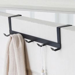 Hooks Over The Door 5 Hooks Home Bathroom Organiser Rack Clothes Coat Hat Towel Hanger New Bathroom Kitchen Accessories Holder