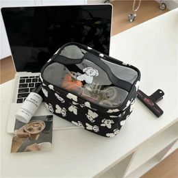Cosmetic Organiser Cute Dog Makeup Bag with Large Capacity for Portable Storage Travel Organiser Skin Care Product Storage Bag Y240503