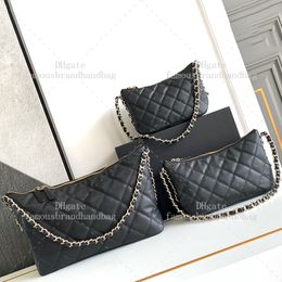 Hobo Handbag Mirror Quality Chain Bag Calfskin axelväska Designer Kvinna Luxury Crossbody Designer Väskor Kvinnor med Box C436