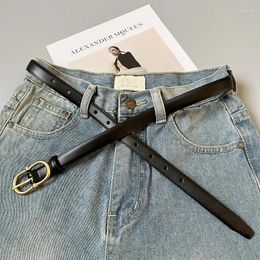 Belts Retro Cowhide Belt Women's Leather Fashionable And Versatile Decorative Casual Needle Buckle Jeans For Women