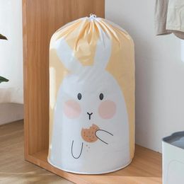 Storage Bags Cartoon Bear Collapsible Bag Transparent Organisers Clothes Blanket Baby Toys Basket Travel Suitcases Quilt