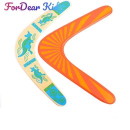 Wooden Professional Return Dart Flying Saucer Outdoor Sports Equipment Kids Toys V Boomerang Flying Disc Outdoor Toys 240430