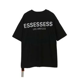 Essentialsclothing Designer T Shirt Summer Mens T Shirt ESS Reflective Short Sleeve Fashion Brand Womens Loose T-shirt Couple Street Hip Hop Short Sleeve 986