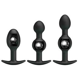 Adult Pleasure 3 Model Anal Beads Silicone Butt Plug Metal Ball Inside Sex Products For Couple Anus Muscles Trainer8839630