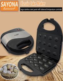 Moulds Electric Walnut Cake Maker Automatic Mini Nut Waffle Bread Baking Machine Bakeware Sandwich Iron Toaster Breakfast Pan Oven3352355