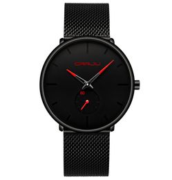 2020 Crrju Fashion Mens Watches Top Brand Luxury Quartz Watch Men Casual Slim Mesh Steel Waterproof Sport Watch erkek saatler7450346