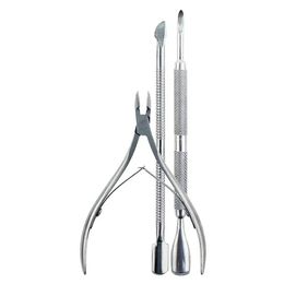 2024 Cutter Nipper Clip Cut Set 3 Pcs Stainless Steel Nail Cuticle Pushers Spoon Nail Scissor Dead Skin Remover Tools For Womennail care kit