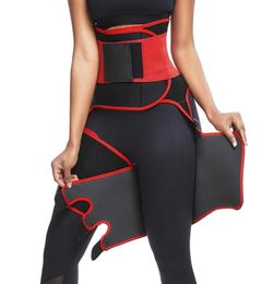 3 in 1 neoprene sweat sauna shaper body slim Belts thigh trimmer leg shapers High waist trainer Shapewear compression waist belt T8177654