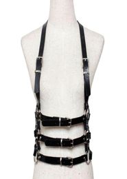 Belts Fashion Punk Cool Men Women Leather Belt Harajuku Artificial Body Harness Adjustable Three Lines Waist Straps1946849