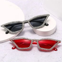 Sunglasses 1PC Diamond Crystal Triangle Frame Small Cat Eye Glasses Sparkling Shades Funny Disco Party Eyewear