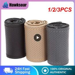 Steering Wheel Covers 1/2/3PCS Braid On Car Cover With Needles And Thread Artificial Leather Diameter 38cm