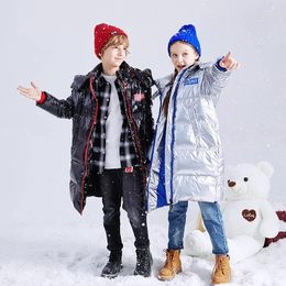 Down Coat Shen Home 2024 Winter Grils Boys Kids Child Medium Length Warm Waterproof Jacket Outerwear Clothing