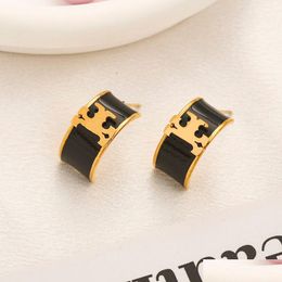 Stud Designer Tb Dangle Earrings 18K Gold-Earrings With Brand 925 Sier Charming Women Love Gift Hoop Stainless Steel Waterproof High-Q Dhpje