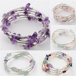 Bangle Unique Design Bracelet For Women Natural Crystal Stone Wrapped Elegant Jewellery Gift Performance Clothing Accessories