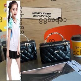 Kids Bags Luxury Brand CC Bag 23K Womens Camellia Metal Handle Suitcase Box Bags With Mirror Gold Metallic Hardware Matelasse Chain Crossbody Shoulder Handbags Card