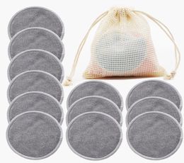 Reusable Bamboo Makeup Remover Pads Washable Rounds Cleansing Facial Cotton Make Up Removal Pads Tool1736261