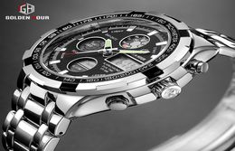 Reloj Hombre GOLDENHOUR Fashion Pop Men Watch montre homme Alarm Sport Highly Praised Man Wrist Watch 2019 Relogio Masculino6222898