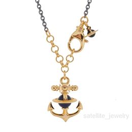 satellite saturn Necklace Designer Necklace for Woman viviane viviennes westwood Luxury Jewellery Necklace High Quality West Empress Lapis Lazuli Boat Anch