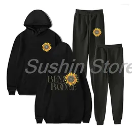 Men's Hoodies Benson Boone Sunflowers Pullover Hoodie Jogger Pants Two Piece Set Sweatshirts Sweatpants Women