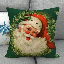 Pillow Custom Santa Claus Pillowcase Wedding Decorative Cotton Linen Case For Home Cover 45X45(One Sides)