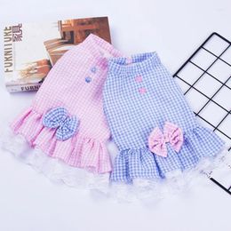 Dog Apparel Summer Sweet Skirt Cute Puppy's Princess Dress Pet Lace Lattice For Small Medium Dogs Cats Chihuahua