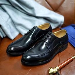 Dress Shoes Mens Genuine Leather Derby Handmade Lace Up Smooth Business Office Wedding Formal Men