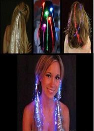 LED Flash Braid Women Colorful Luminous Hair Clips Barrette Fiber Hairpin Light Up Party Bar Night Xmas Toys Decor WY0912390460