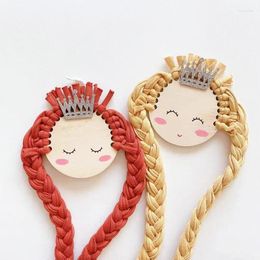 Decorative Figurines INS Nordic Braid Doll Baby Hair Clips Holder Princess Gril Hairpin Hairband Storage Pendant Wall Hanging Decor For Girl