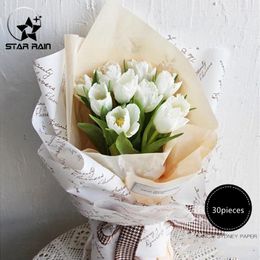 Party Decoration 30Pieces 50x70cm Roll Wine Wrapping Papers Tissue Paper Rose Flower Gift Craft Scrapbooking Korean Florist Wrap