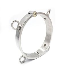 Bondage Metal Pressing lock Dog Collar Cuffs Shackle Slave Restraint Neck Ring R564142123