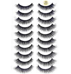 2019 NEW 10 pairs 100 Real Mink Eyelashes 3D Natural False Eyelashes Mink Lashes Soft Eyelash Extension Makeup Kit Cilios 1171129815