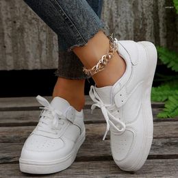 Casual Shoes For Women 2024 Fashion Spring And Autumn Women' Vulcanize Solid Colour Round Toe Lace Up Mid Heel Zapatillas De Mujer