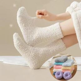 Women Socks Coral Velvet Snow Winter Warm Boots Thicken Floor Hosiery Soft Fluffy Anti-slip Sleeping