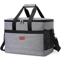 32L Soft Cooler Bag with Hard Liner Large Insulated Picnic Lunch Bag Box Cooling Bag for Camping BBQ Family Outdoor Activities 240425