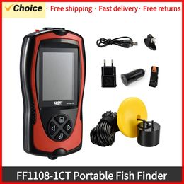 FF1108-1CT Portable Fish Finder 100M/300FT Depth Fish Alarm Wired Fish Detector echo sounder wireless for Fishing 240422