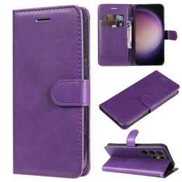 Wallet Phone Cases for Samsung Galaxy S24 S23 S22 S21 S20 Note20 Ultra Note10 Plus Solid Colour PU Leather Flip Kickstand Cover Case with Multi Card Slots