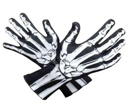 SzBlaZe Brand New Halloween Masquerade Skeleton gloves Ghost Bone Reaper Print Cosplay Full Finger Gloves Skull Opera Gloves T22087904738