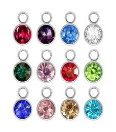 High quality New 120pcs 6mm x 9mm Crystal Birthstone Charms rhinestone stainless steel hang Charms Diy Accessories6945986