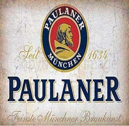 Tin Signs Vintage Paulaner Beer Germany Vintage Pub BAR Wall Decoration Metal Sign Home Bar Garage Decoration Sign 8x12 Inch5032996