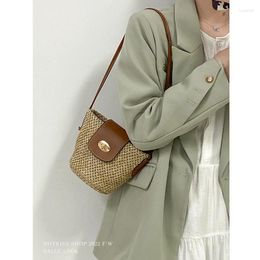 Evening Bags Summer Mini Woven Small Bag For Women 2024 Straw Ins Shoulder Messenger Beach Vacation Bucket